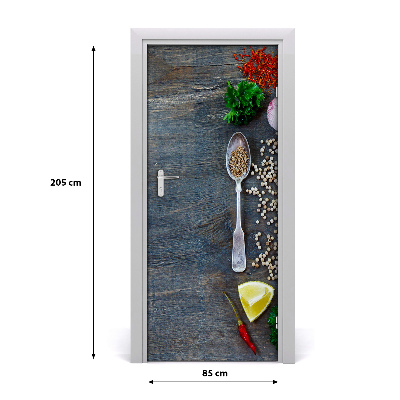 Self-adhesive door sticker Spices and herbs