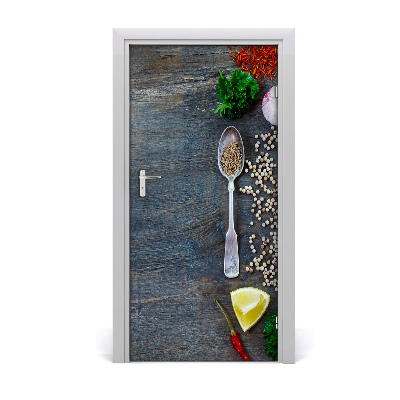 Self-adhesive door sticker Spices and herbs