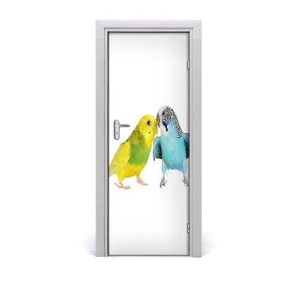 Self-adhesive door sticker Budgies