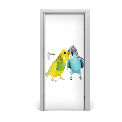 Self-adhesive door sticker Budgies