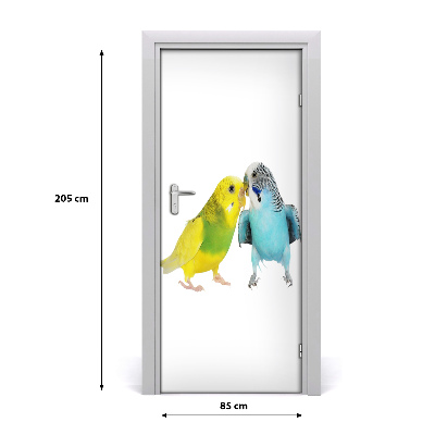 Self-adhesive door sticker Budgies