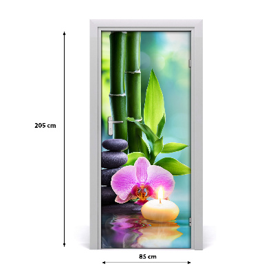 Self-adhesive door sticker Orchid and bamboo