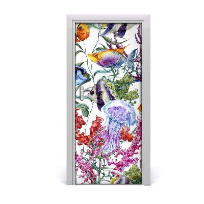 Self-adhesive door sticker Underwater world