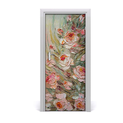 Self-adhesive door sticker On the door roses