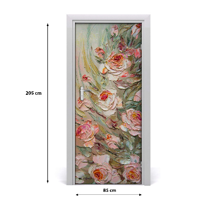 Self-adhesive door sticker On the door roses