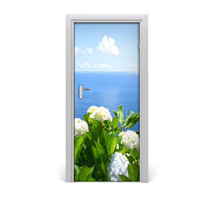 Door wallpaper Hydrangea sea