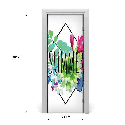 Self-adhesive door wallpaper Sayings summer