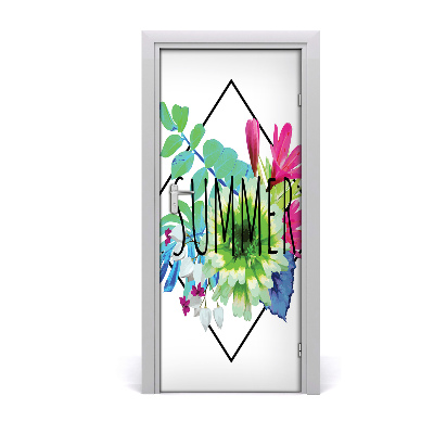 Self-adhesive door wallpaper Sayings summer