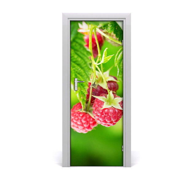 Self-adhesive door sticker Raspberries on the bush