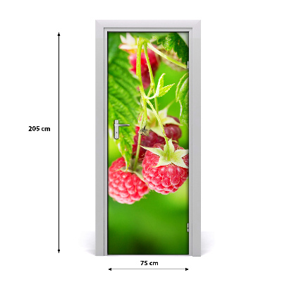 Self-adhesive door sticker Raspberries on the bush