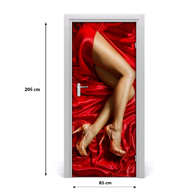 Door wallpaper Legs satin