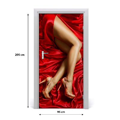 Door wallpaper Legs satin