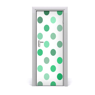 Door wallpaper Green dots