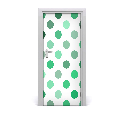 Door wallpaper Green dots