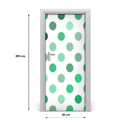 Door wallpaper Green dots