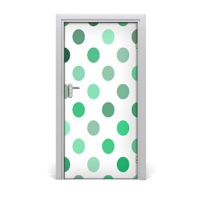 Door wallpaper Green dots