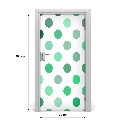 Door wallpaper Green dots