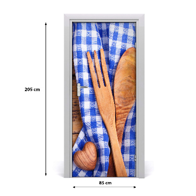 Door wallpaper Wooden cutlery