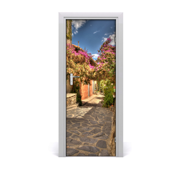 Self-adhesive door wallpaper French streets