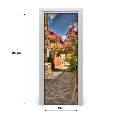 Self-adhesive door wallpaper French streets