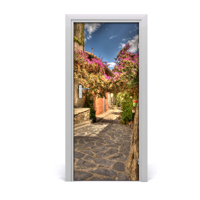 Self-adhesive door wallpaper French streets