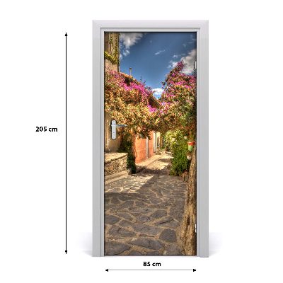 Self-adhesive door wallpaper French streets