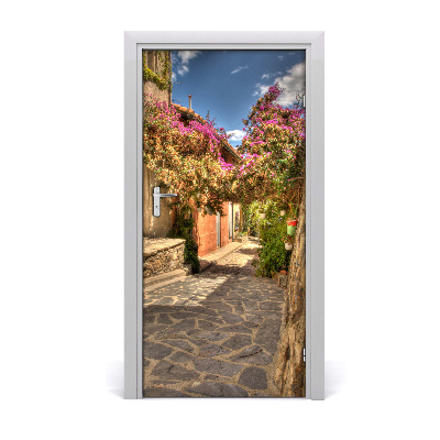 Self-adhesive door wallpaper French streets