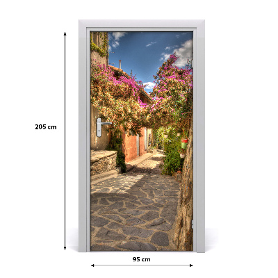 Self-adhesive door wallpaper French streets