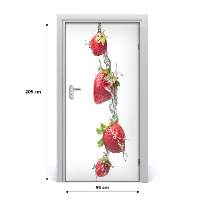 Self-adhesive door sticker Strawberries