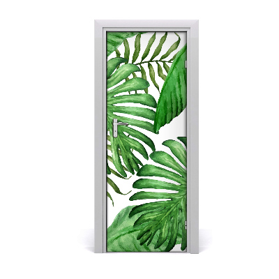 Self-adhesive door veneer Tropical leaves