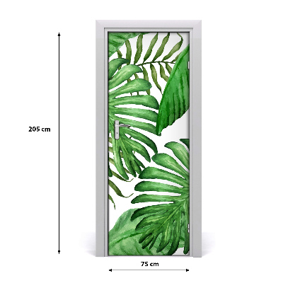 Self-adhesive door veneer Tropical leaves