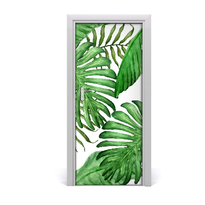 Self-adhesive door veneer Tropical leaves