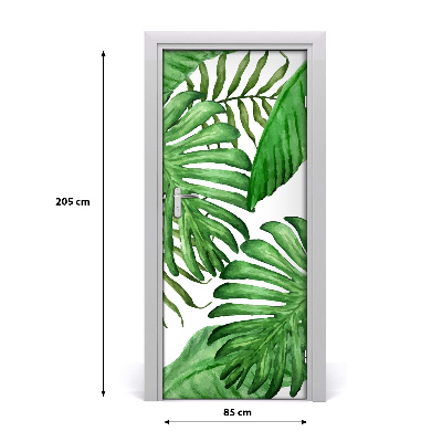 Self-adhesive door veneer Tropical leaves