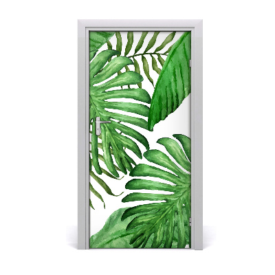 Self-adhesive door veneer Tropical leaves