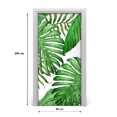 Self-adhesive door veneer Tropical leaves