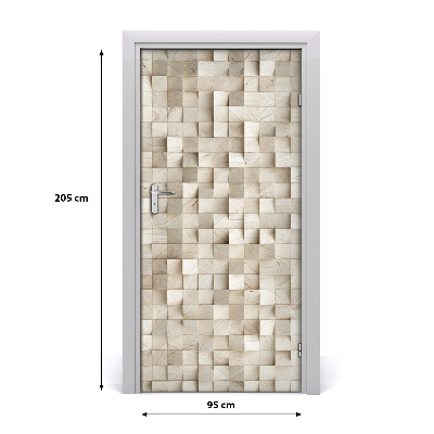 Self-adhesive door sticker Wooden cubes