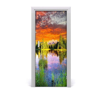 Door wallpaper Lake in the forest