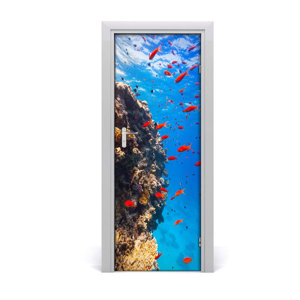 Self-adhesive door sticker Coral reef