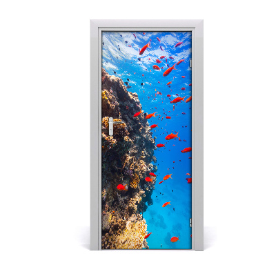 Self-adhesive door sticker Coral reef