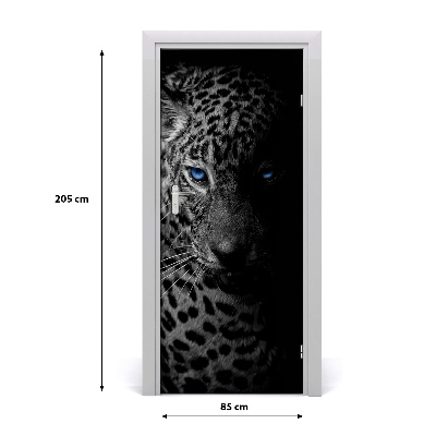 Self-adhesive door sticker The wall of a leopard