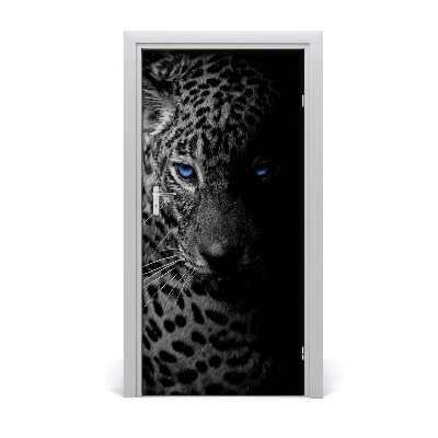 Self-adhesive door sticker The wall of a leopard