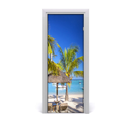 Door wallpaper Tropical beach