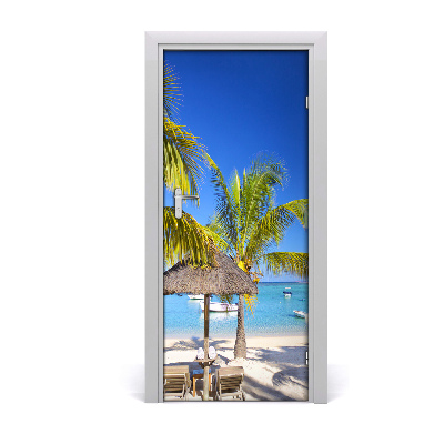 Door wallpaper Tropical beach