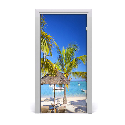 Door wallpaper Tropical beach