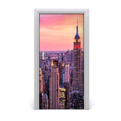 Self-adhesive door wallpaper New york west