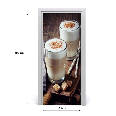 Self-adhesive door sticker Latte