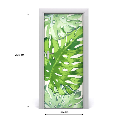 Self-adhesive door veneer Tropical leaves