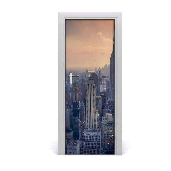 Self-adhesive door wallpaper Manhattan new york