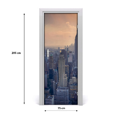 Self-adhesive door wallpaper Manhattan new york