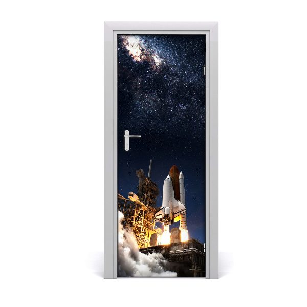 Self-adhesive door wallpaper Starting rocket